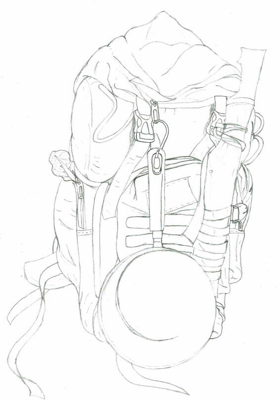 Sola Reference Sheet: Backpack Rough Sketch